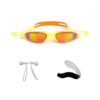 ZLYPSW Gafas De Natación Profesionales con Tapones For Los Oídos -UV Electroplatación Anti-Fog For Unisex (Color : A)