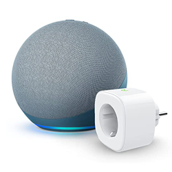 Echo (4.ª generación), Sonido de alta calidad, Azul grisáceo + Meross Smart Plug (enchufe inteligente WiFi), compatible con Alexa - Kit de inicio de H precio