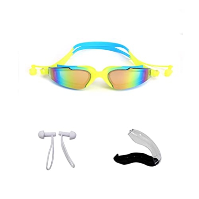 ZLYPSW Gafas De Natación Profesionales con Tapones For Los Oídos -UV Electroplatación Anti-Fog For Unisex (Color : B)