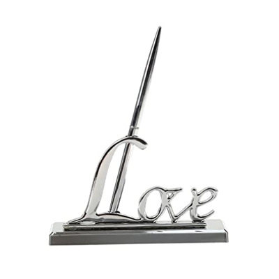 DierCosy Juego de lápiz de Firma de Boda, Juego de Pluma de Firma de Boda Exquisita Soporte de Pluma de Amor Duradero Firma de Libros de visitas con P