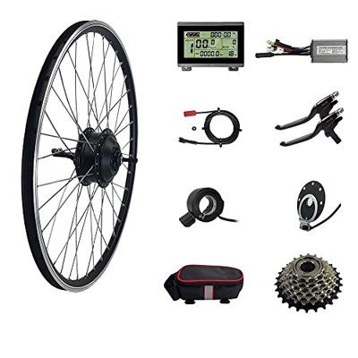 Kit de conversión de Bicicleta eléctrica, 36V, 350W, Motor Trasero, Pantalla LCD3 de 26 Pulgadas, Kit de conversión eléctrica para Bicicleta giratoria