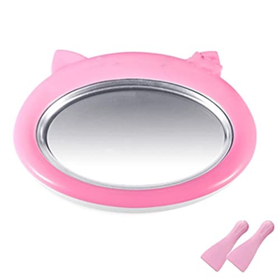 Cartoon Mini Ice Cream Maker Fried Yogurt Machine Summer Cool Ice Cream Maker (Color : Pink)