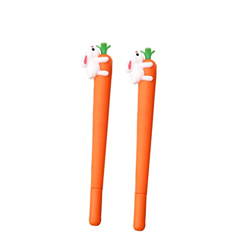 Obelunrp Gel Pen, 2 Piezas de Zanahoria Unisex de Tinta con Bola de plástico Pen novedoso Lindo Conejo Que Come papelería de Zanahoria, Kawaii School  precio