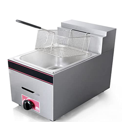 Freidora a Gas, 10L de Gran Capacidad, freidora Profesional de encimera, con cestas y Tapa extraíbles, Potencia de Fuego Ajustable, Acero Inoxidable,  precio