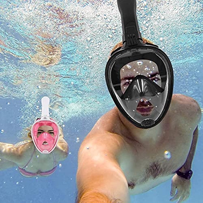 Samnuerly Buceo Máscara de Buceo Máscara de respiración Equipo de Buceo al Aire Libre Diseño de Snorkel Seco (Tamaño : S/M) (S/M)