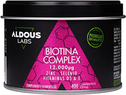 Biotina 12000 mcg | 400 Comprimidos de 250 mg | Biotina para el Cabello, Piel y Uñas | Biotin, Zinc, Selenio, Vitamina D3 y Vitamina E | Crece Pelo -  características