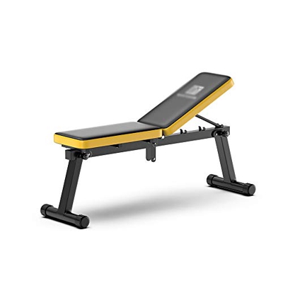 FMOPQ Banco pequeño con Mancuernas, Silla Plegable multifunción para el hogar, Banco Plano para Hacer Ejercicio, Banco de Prensa, Mancuernas para Fitn