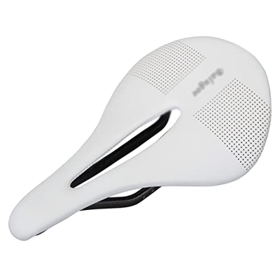 JINPENGRAN Silla de monada de Bicicleta, Silla de Bicicleta sillín de Fibra de Carbono 143 mm / 110 g de Carretera Bicycle/Acero sillín rieles de Bici