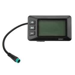 OBEST Pantalla de Bicicleta eléctrica 36V 48V LCD GD01 Pantalla 5 Pines Enchufe Impermeable para Manillar de 22,2mm en oferta