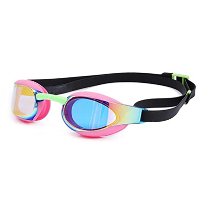ZLYPSW Enchapado de Silicona Gafas Impermeables Anti-Fog Anti-Fog -UV Casas de natación de la Competencia (Color : C, Size : One Size)