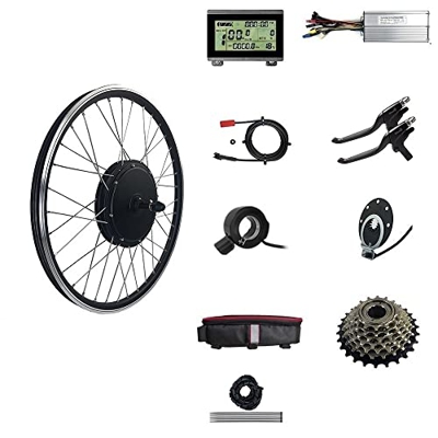 Ebike 48V 1000W Kit de conversión con Pantalla LCD3 Motor de rotación Trasera de 26 Pulgadas Motores de Cubo sin Engranajes sin escobillas