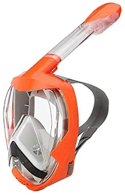 Buceo Máscara de Buceo Impermeable antivaho antifugas 180 ° diseño de Espejo antiarañazos (Color : Black, Size : S/M) (Orange S/M)