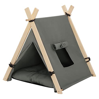 EUGAD Tienda para Mascotas con Cama para Perros Gatos 45x45x55cm Tienda de Lona Lavable Casa para Mascotas con Cojín Suave y Extraíble Montaje Fácil c