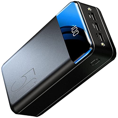 Wttfc Cargador Portatil con Entradas Tipo C & Mirco USB & Ligh-tning, Batería Externa 50000Mah Power Bank Carga Rápida con 3 Salidas USB para Activida