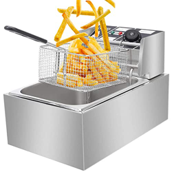 Freidora eléctrica de 2500 W y 8 l, Cesta de encimera Comercial, Restaurante de Papas Fritas, freidora eléctrica de Acero Inoxidable fácil de Limpiar  características