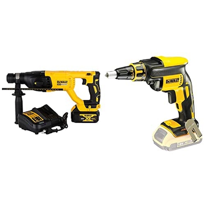 Dewalt Dch133M1-Qw-Martillo Electroneumático Sin Escobillas Xr 18V Sds-Plus 3 Modos, 18 V + Dcf620N-Xj - Tornillo Destornillador Drywall Sin Escobilla