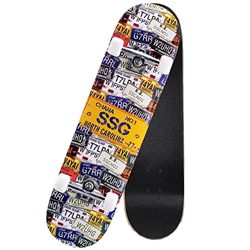 Skateboard 31 "x8" Pro skateboarding, Amortiguadores de alta PU elásticos Longboard de arce de 9 capas, Adecuado for deportes extremos y al aire libre características