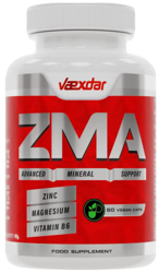 Vaexdar ZMA | Zinc Magnesio y Vitamina B6 | Aumenta los niveles de Testosterona | Evita el Cansancio | Recuperador Muscular | Alta Concentración | 60  características