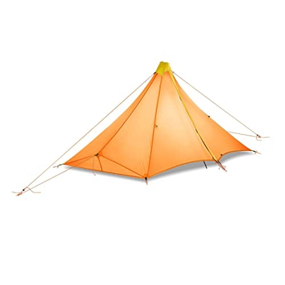 DCLINA Ultralight 1 Persona 410g Tienda de Campamento al Aire Libre 20d Nylon Silicona Silicona sin caña Pyramid Flysheet 4 Season 2 Window Tent