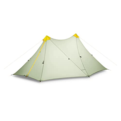 GOUDAN 570g Tienda de mochilero de Campamento Ultraligero 2 Personas 4 Temporadas 20d Nylon Ambos Lados Silicio Cubo sin Varilla Torre Doble en oferta