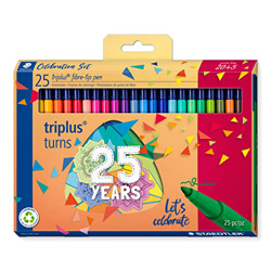 STAEDTLER 323 C25 TA Triplus Colour Limited Edition - Rotuladores de punta de fibra, 1 mm, colores surtidos (paquete de 20 + 5 gratis) en oferta