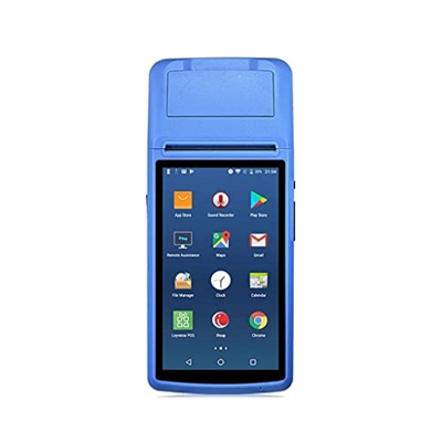 YUTRD Android 8.1 Pos Impresora de Mano 58mm PDA Impresora de Recibos térmicos móviles Inteligente Pos TEMINAL for Comercial (Color : Blue)