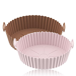 2PCS Air Fryer Silicone Baking Tray, 7 Inch Air Fryer Silicone Pot, Air Fryer Silicone Liners, Reusable Non-Stick Air Fryer Silicone Basket, Food Grad en oferta