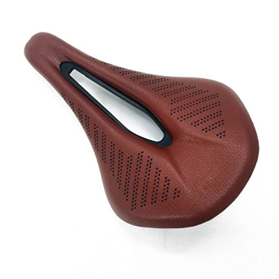 JINPENGRAN Silla De Monada De Bicicleta, Sillas De Bicicleta De Carretera PU Retro Marrón Ultralight Ultralight Transpirable Cómodo Cojín Cojín para B