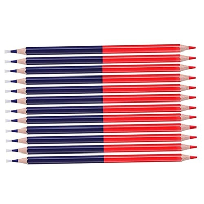 Heall Reparte de lápiz Rojo Azul Carpintero de Dibujo lápiz Dual Cabeza borrable lápiz 12pcs lápices, lápices y Suministros de Escritura