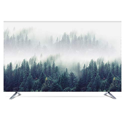 Nordic TV Cover Fabric Wall Mounted LCD TV Set 55 Inch TV Cover Soamily(Size: 50 in Color: Provence) (Deep Woods 42 in)