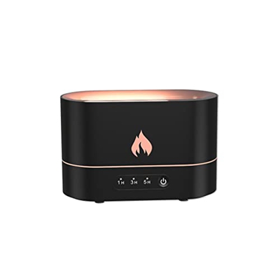 Humidificador de aire Humidificador de aire de escritorio de 300 ml Difusor de aroma de llama de simulación de agua silenciosa con temporizador de luz