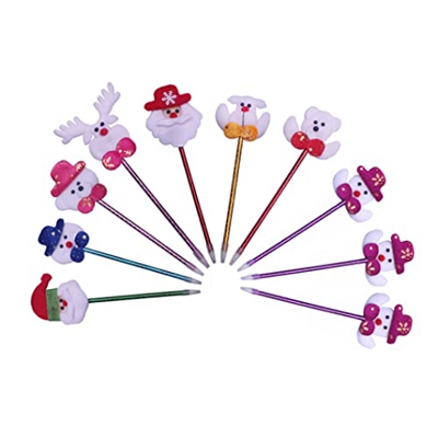 Heall 10pcs Navidad bolígrafo Bolsas Roller de Fiesta Bola Pluma Santa Claus Divertida Navidad para familias y Amigos lápices de bolígrafo y Suministr