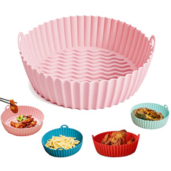 Air Fryer Silicone Baking Tray, 7.5/8.5 Inch Air Fryer Silicone Pot, [UPGRADED] Food Safe Air Fryers Oven Accessories (Large - Pink [7.5'']) precio