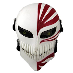 YeSbTx Bleach Ichigo Kurosaki Airsoft Wire Mesh Paintball Mask Réplica (Color : Silver+Black) en oferta