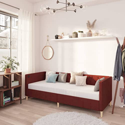 Gawany Cama de día con colchón USB rojo vino tela 90 x 200 cm características