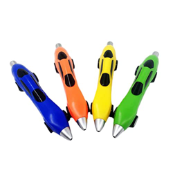 Pen bolígrafo de automóvil Pen lindo papel de carreras de dibujos animales bolígrafo portátil portátil bolicón lápiz 4pcs color aleatorio de 0.5 mm lá características