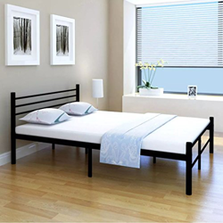 Gawany Cama con colchón de espuma viscoelástica negro metal 140 x 200 cm en oferta