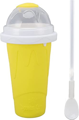 MUSITE Copa de enfriamiento Reutilizable en Silicona DIY Casa de Leche Shake Ice Cream Maker para niños y Verano Family Summer,Yellow