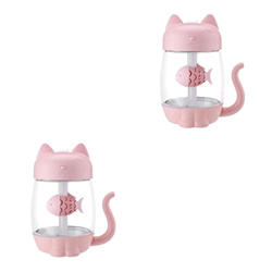LEELLY Humidificador ultrasónico silencioso 2 Juegos de humidificador de Aire con luz LED Pulverizador de Niebla de Mesa Hogar Esencial Difusor de Gra en oferta