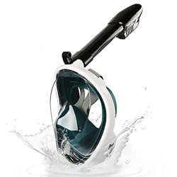 Snorkel de Superficie de Cara Completa/Buceo/máscara de Buceo Vista de 180 ° antivaho antifugas con Tubo Plegable y Soporte, para Adultos y niños, Roj en oferta