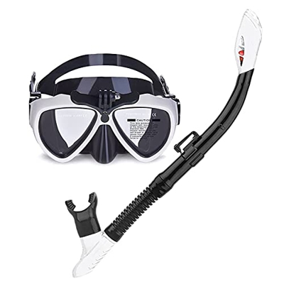 Samnuerly Juego de esnórquel, máscara de Buceo para Adultos, Gafas de esnórquel antivaho, Conjunto de esnórquel seco, Equipo de esnórquel Ancho panorá