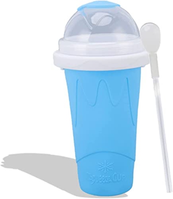 MUSITE Copa de enfriamiento Reutilizable en Silicona DIY Casa de Leche Shake Ice Cream Maker para niños y Verano Family Summer,Blue
