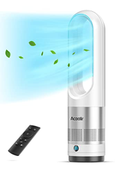 Ventilador de Torre, Ventilador de Pie sin Aspas Seguridad con Control Remoto, 8 Velocidades, Temporizador 8H, Oscilación 80°, Pantalla LED, Ventilado en oferta