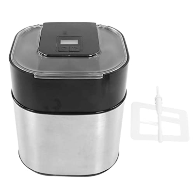 Máquina para Hacer Helados, Máquina para Hacer Yogurt Congelado, Máquina para Hacer Helados Automática Eléctrica de Acero Inoxidable de 1500ml para el