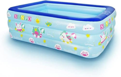 SINCHER Piscina hinchable 150 x 110 x 50 cm rectangular piscina para niños pequeños, niños, adultos y familias, sobre el suelo, jardín al aire libre precio
