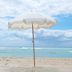 ZJIEX Blanco Sombrilla de Jardín 2m Sombrilla de Playa Inclinación Antiviento Sombrilla Parasol Sombrilla de Patio Parasol Exterior características