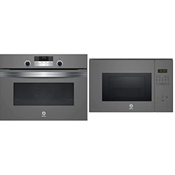 Balay, 3CB5351A0, Serie Cristal Horno compacto sin vapor, A, 455 x 594 x 548 mm +, 3CG5172A0 Microondas integrable Serie Cristal, 20L, 800W, Grill 100 características