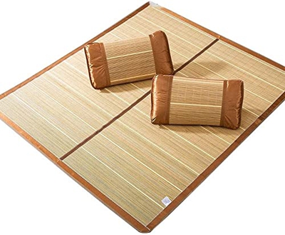 Alfombras para dormir de verano Mat de cama de bambú Mat de sueño for dormir 3 piezas Mat de bambú King King Mat de aire acondicionado de aire plegabl