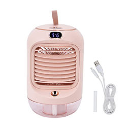 Watris Veiyi Ventilador de refrigeración portátil, humidificador de Aire Acondicionado Aromather 3 Engranajes 5 Cuchillas Carga USB Luz Nocturna Mini  precio
