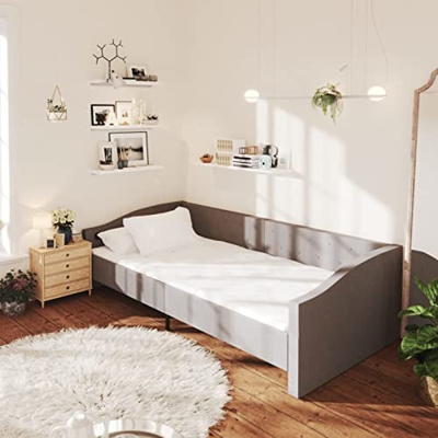 Gawany Cama de día con colchón USB, color gris claro, tejido 90 x 200 cm, sofá de 2 plazas, con función de dormir